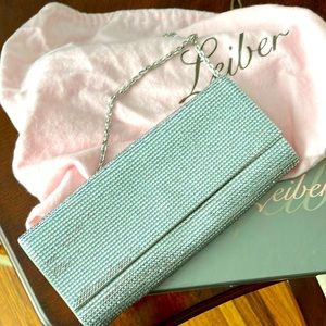 Judith Lieberman Swarovski crystal silver mesh clutch